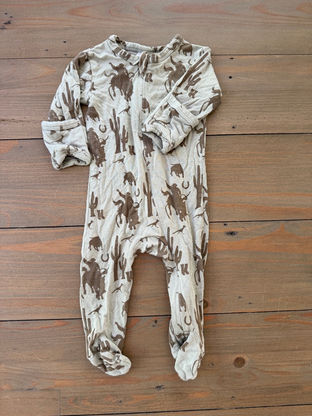 Kate Quinn Two-Way Zip Western Bamboo Footie - Newborn
